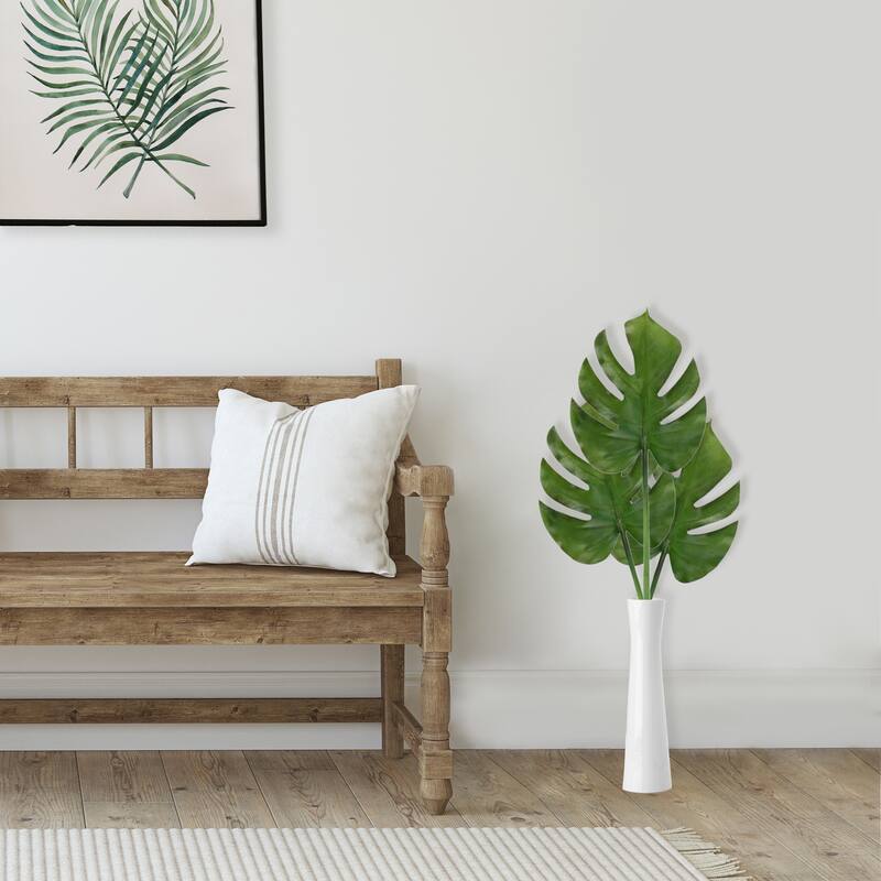 Split-Leaf Artificial Philodendron Leaf Spray - 23" - Green and Burgundy