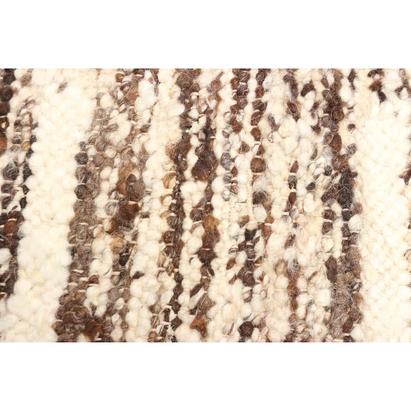 ECARPETGALLERY Braid weave Sienna Brown Wool Rug - 5'6 x 7'5