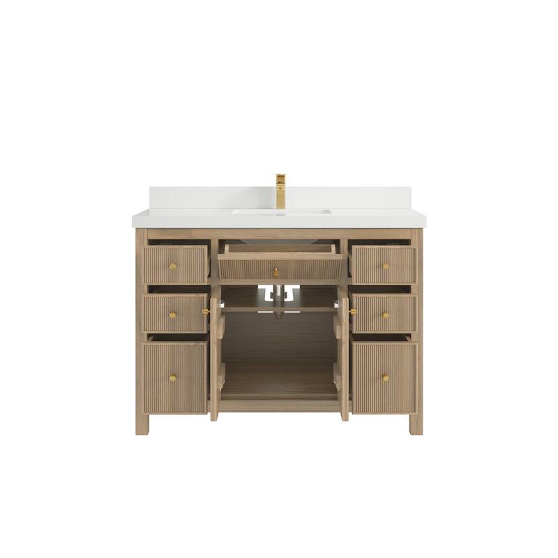 Willow Collections 48 in. W x 22 in. D Sonoma Teak Single Sink Bathroom Vanity with Countertop