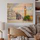 Designart 'Big Ben Street View London Painting' French Country Wood ...