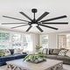 preview thumbnail 3 of 37, 72"/80" Large Windmill Ceiling Fan with Light and Remote(10 Reversible Blades)