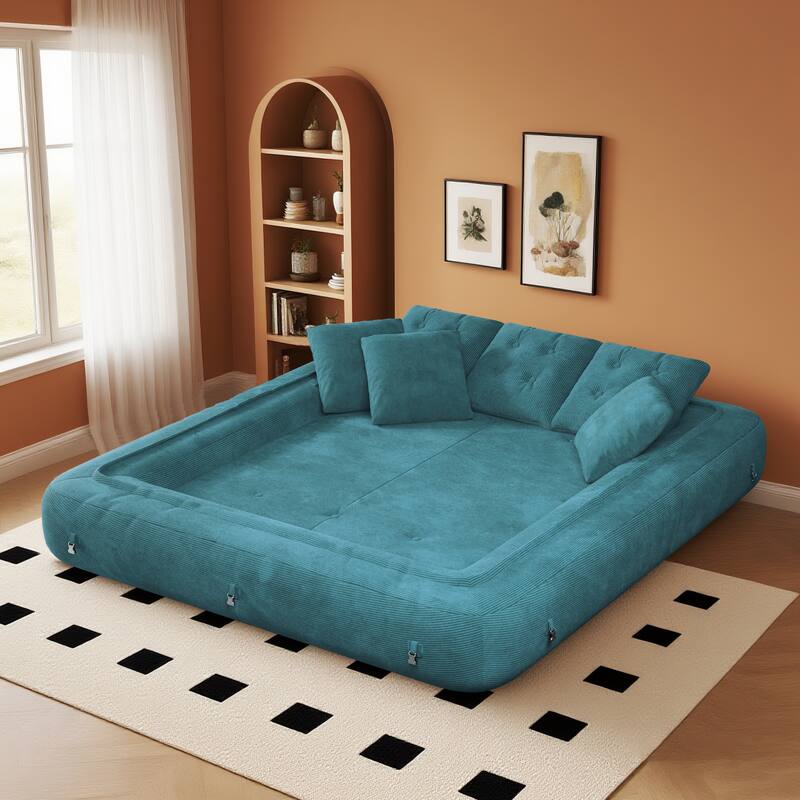Foldable Corduroy Sleeper Sofa Bed