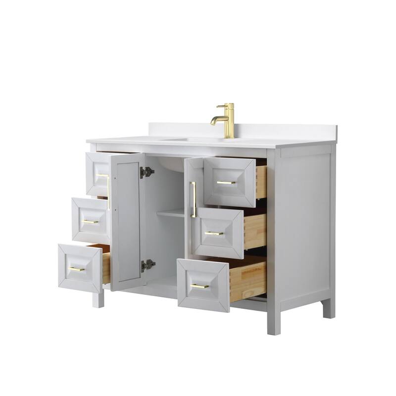 Daria 48-inch Single Vanity, Single Hole Quartz Top