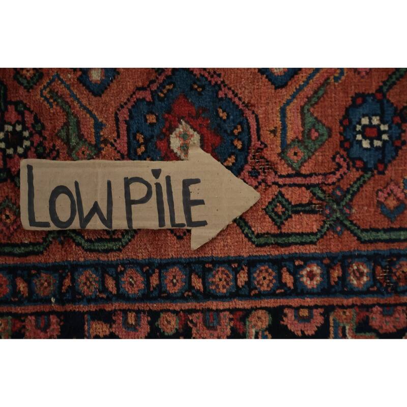 Hand Knotted Oriental 100% Wool Carpet Traditional Geometric Navy Blue & Blues Bidjar Area Rug - 9' 11'' X 5' 2''