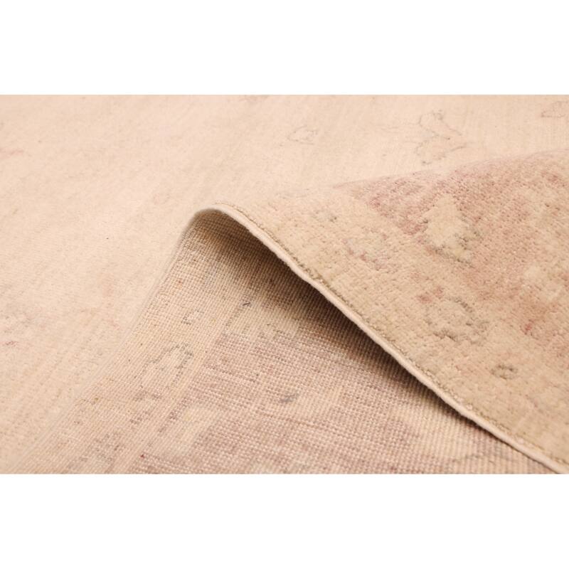 ECARPETGALLERY Hand-knotted Peshawar Oushak Ivory Wool Rug - 7'10 x 9'10