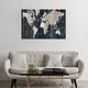 preview thumbnail 8 of 7, iCanvas "Old World Map Blue" by Wild Apple Portfolio Canvas Print 32x48x1.5