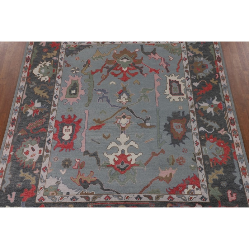 Transitional Oushak Oriental Area Rug Handmade Wool Carpet - 7'11"x 9'11"