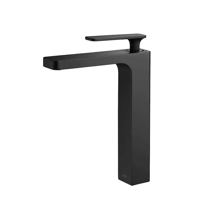 Lead Free Solid Brass Single Handle Bathroom Vanity Sink - Matte Black