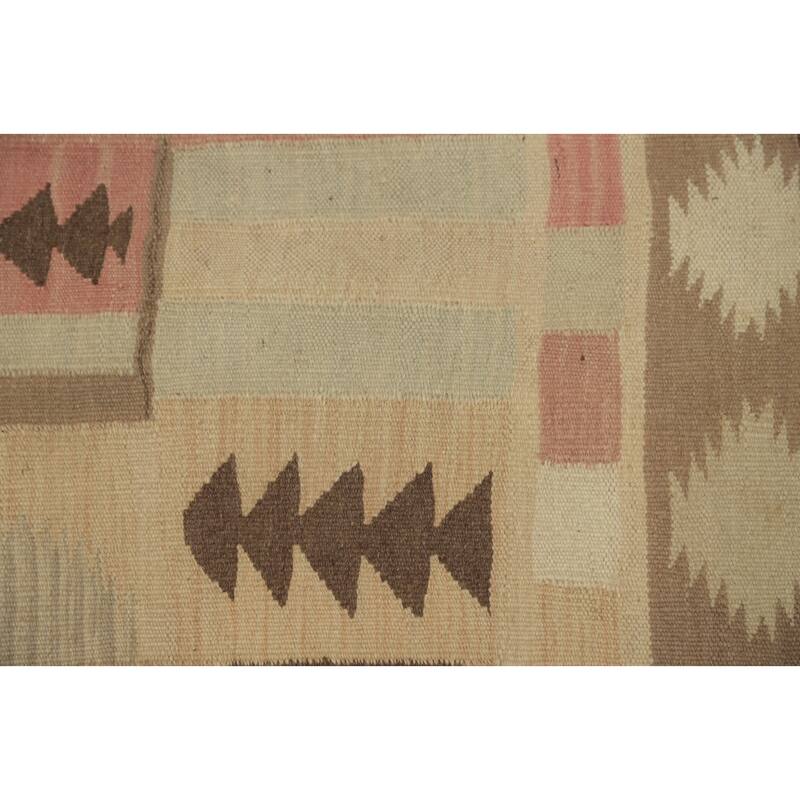 Hand Woven Oriental 100% Wool Carpet Southwestern Tribal Multi-Colored Kilim Area Rug - 6' 5'' X 3' 10''