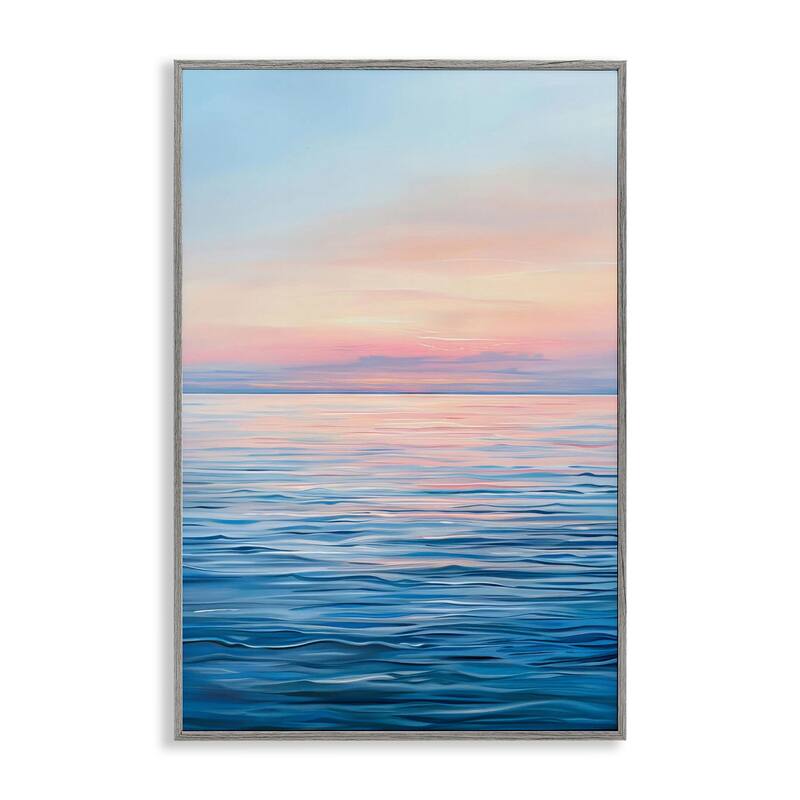 Stupell Sunrise over Ocean Gradient Framed Giclee Art Design By LSR Design Studio - 20 x 30 - Grey