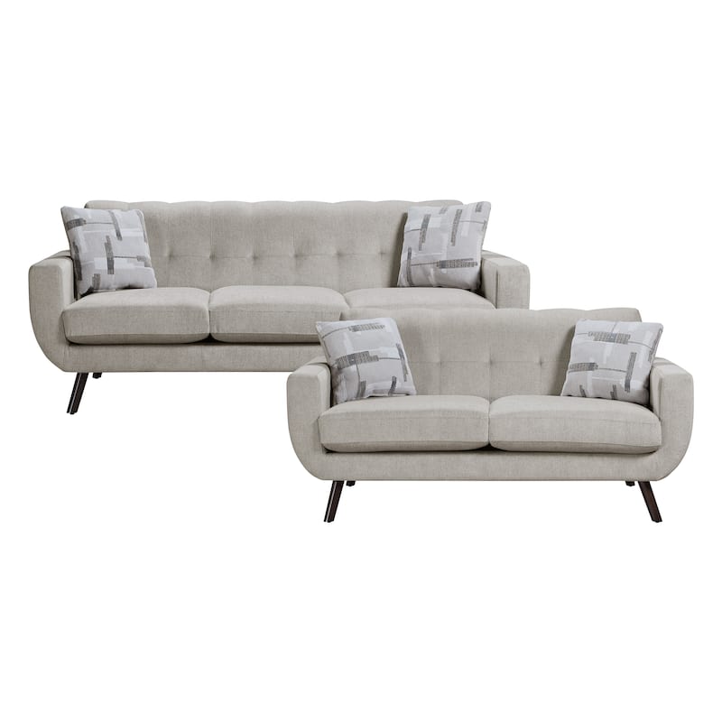 Celosia 2-Piece Microfiber Living Room Sofa Set - Tan