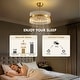 preview thumbnail 7 of 8, 20in Smart Gold Double-Layer Crossed Glass Rod Dimmable LED Ceiling Fan Light - 20''