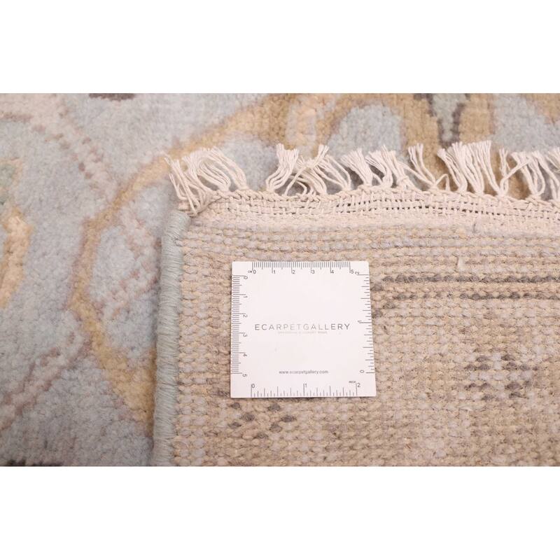 ECARPETGALLERY Hand-knotted Royal Oushak Light Blue Wool Rug - 3'1 x 20'3