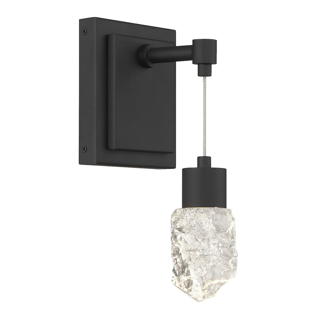 Kovacs P1535-L Kosmyc 11" Tall LED Wall Sconce with Rock Crystal Glass