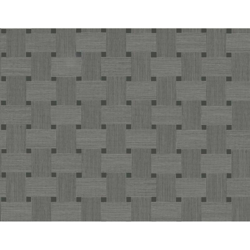 Seabrook Designs Basketweave Embossed Vinyl Unpasted Wallpaper - 27 in. W x 27 ft. L - Greyhound