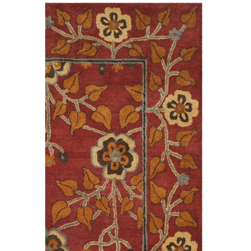 SAFAVIEH Handmade Heritage Quatrefoil Traditional Oriental Wool Rug