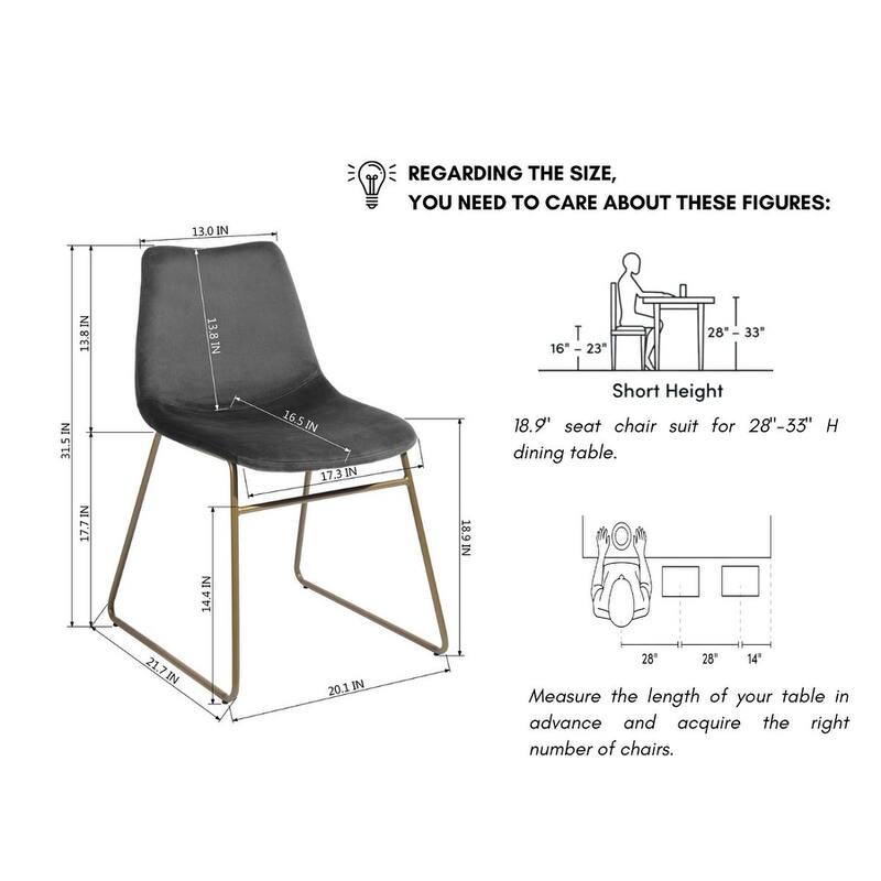 Homylin Batassel Velvet Dining Chairs, Upholstered Reception Chairs, with Metal Legs for Home Kitchen, Living Room(set of 2)