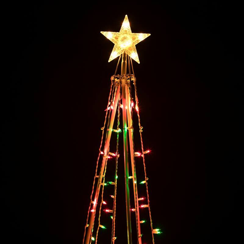 6' Red and Green Lighted Show Cone Christmas Tree Outdoor Decoration