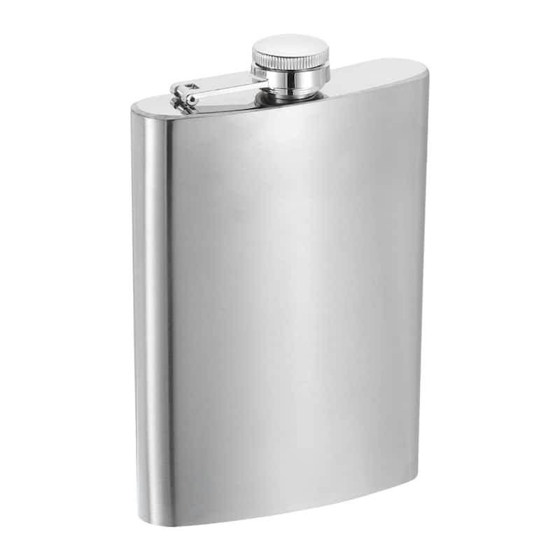 9oz 250ml Stainless Steel Hip Flask for Camping Hiking Outdoor Activity, Silver