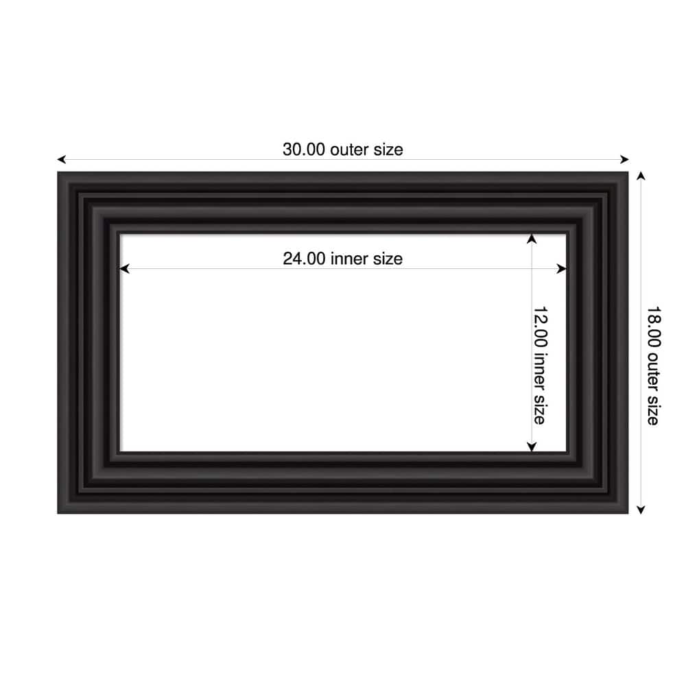 Amanti Art Colonial Black Framed Dry Erase Magnetic Board