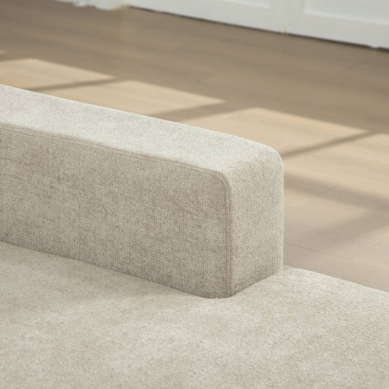 56.3"W Modern Chenille linen Loveseat Sofa,Sofa Bed with Pillows&Metal Legs