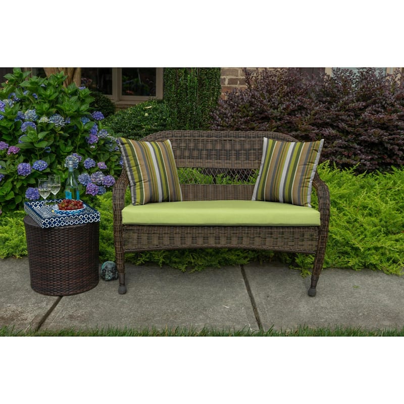 Casual Cushion Solid 1-Piece Outdoor Bench Cushion, 43.5"W x 19.5"L - 43.5"W x 19.5"L