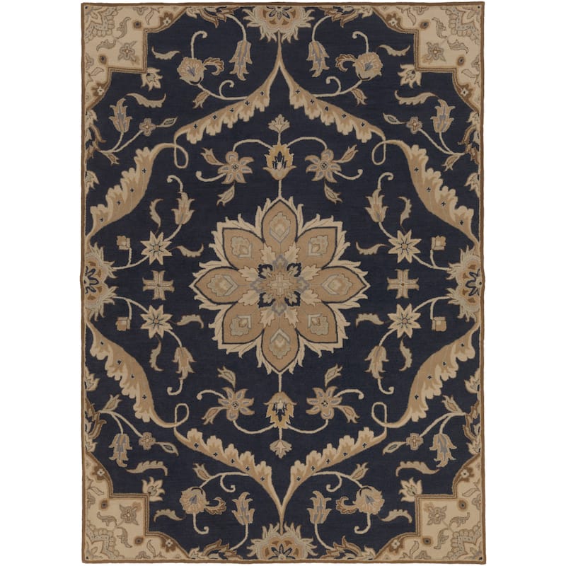 Robyn Handmade Transitional Medallion Wool Area Rug