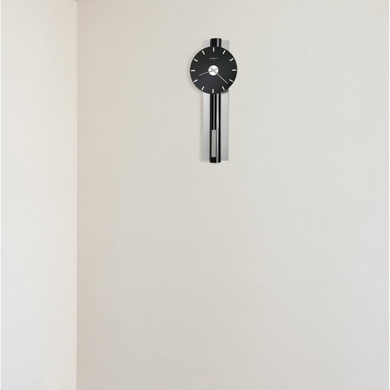 Howard Miller Hudson Wall Clock with Pendulum - Black