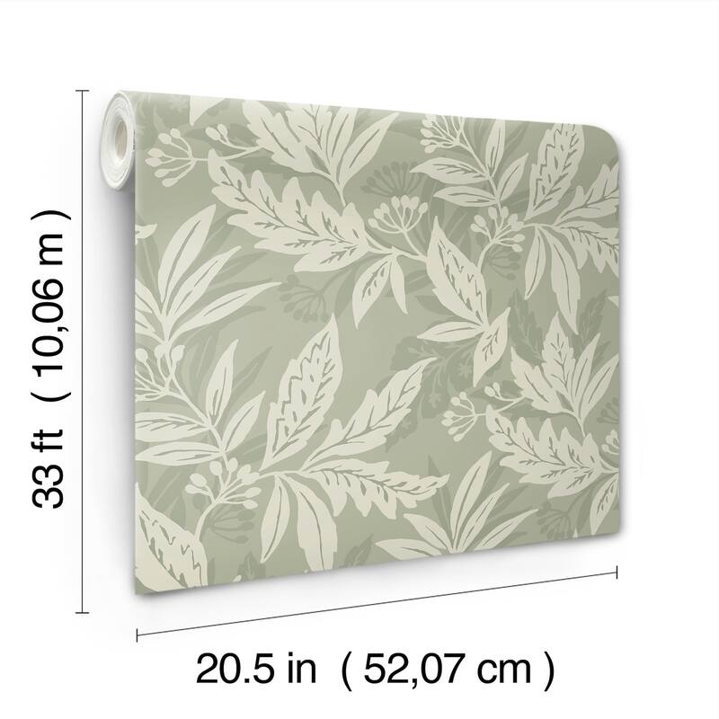 A-Street Prints Anita Sage Woodland Floral Wallpaper