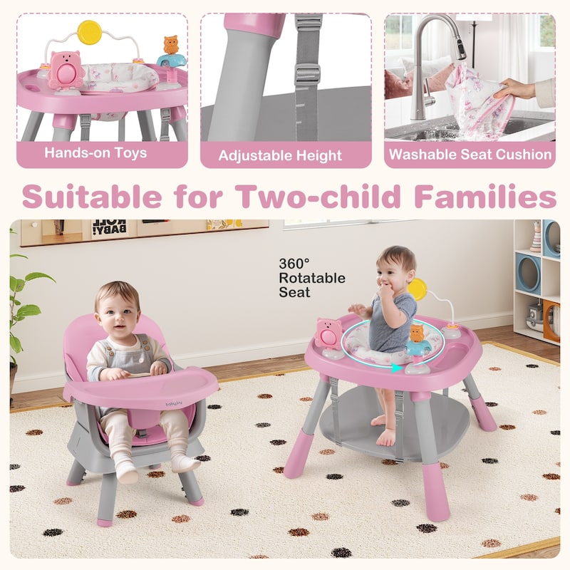 Gymax 16-in-1 Baby High Chair w/ Activity Center Booster Seat Building