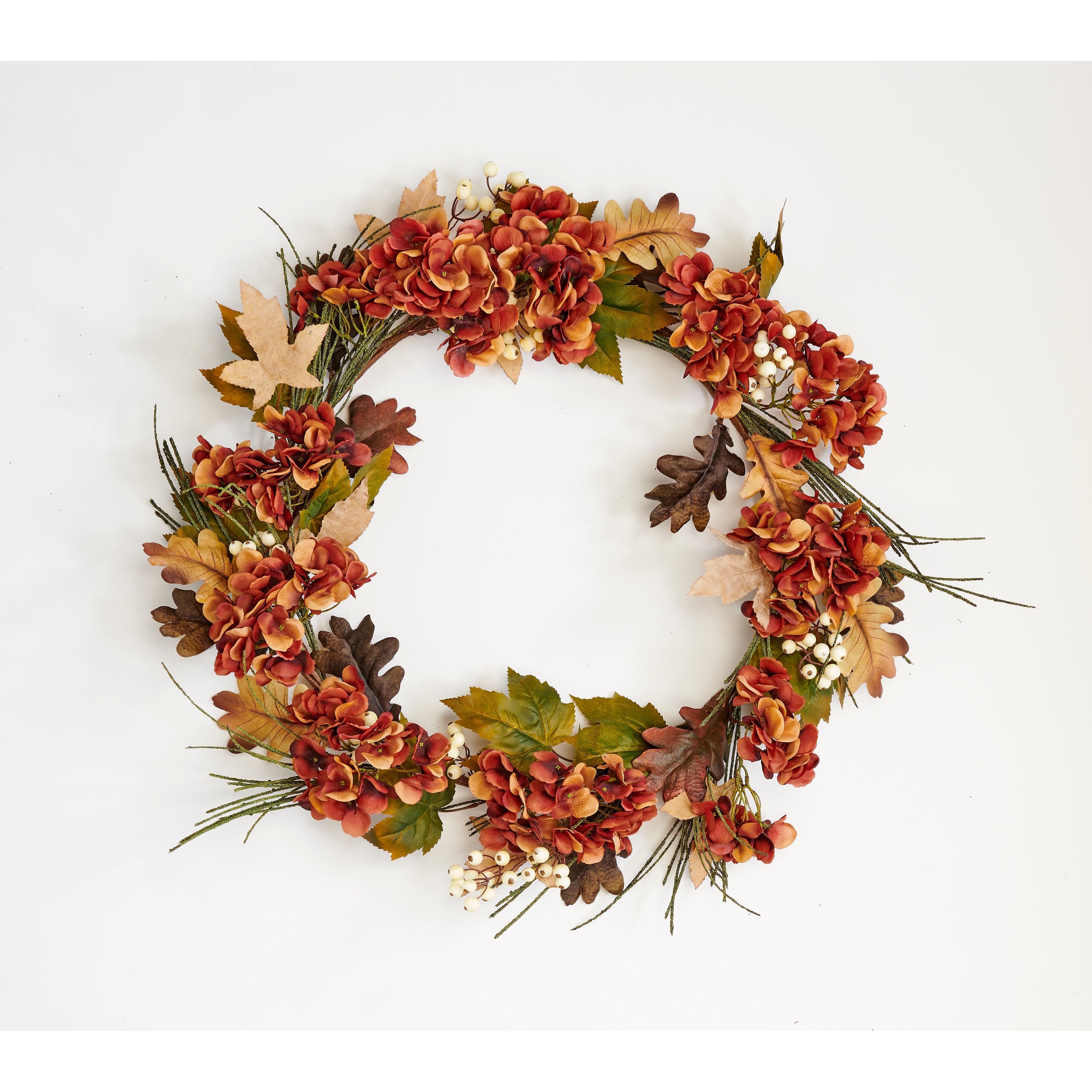 30" Artificial Fall Hydrangea And Berry On Natural Twig Wreath - 30