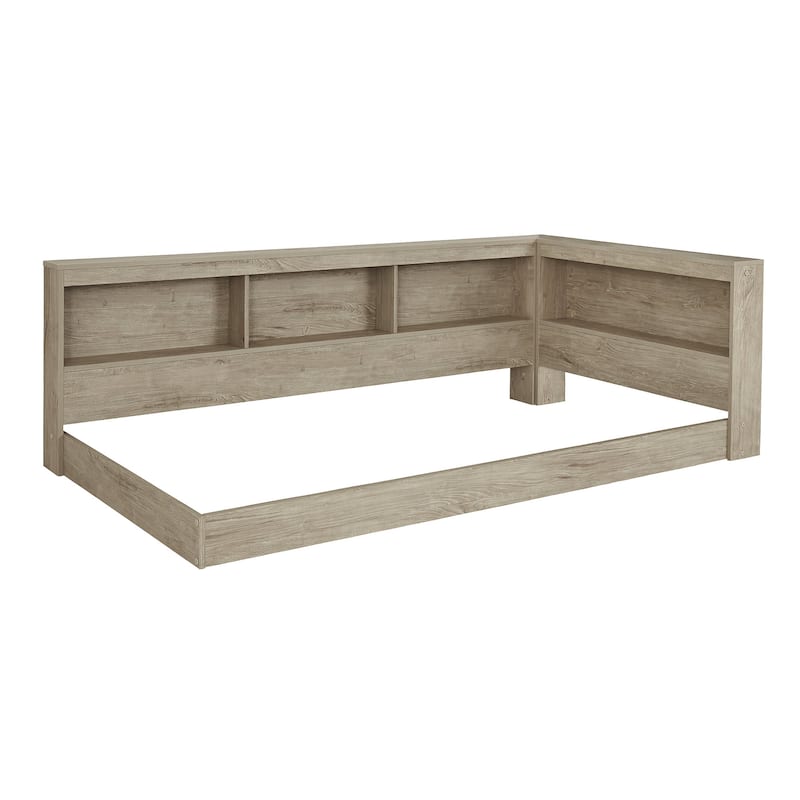 Oliah Natural Bookcase Storage Bed