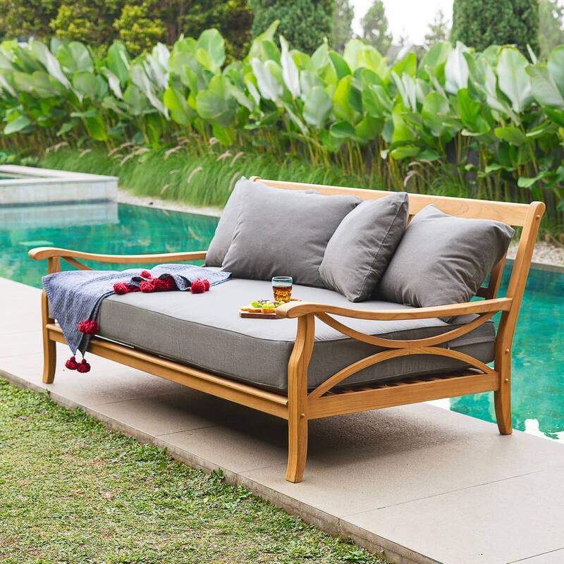Cambridge Casual Lowell Teak Patio Daybed with Cushion