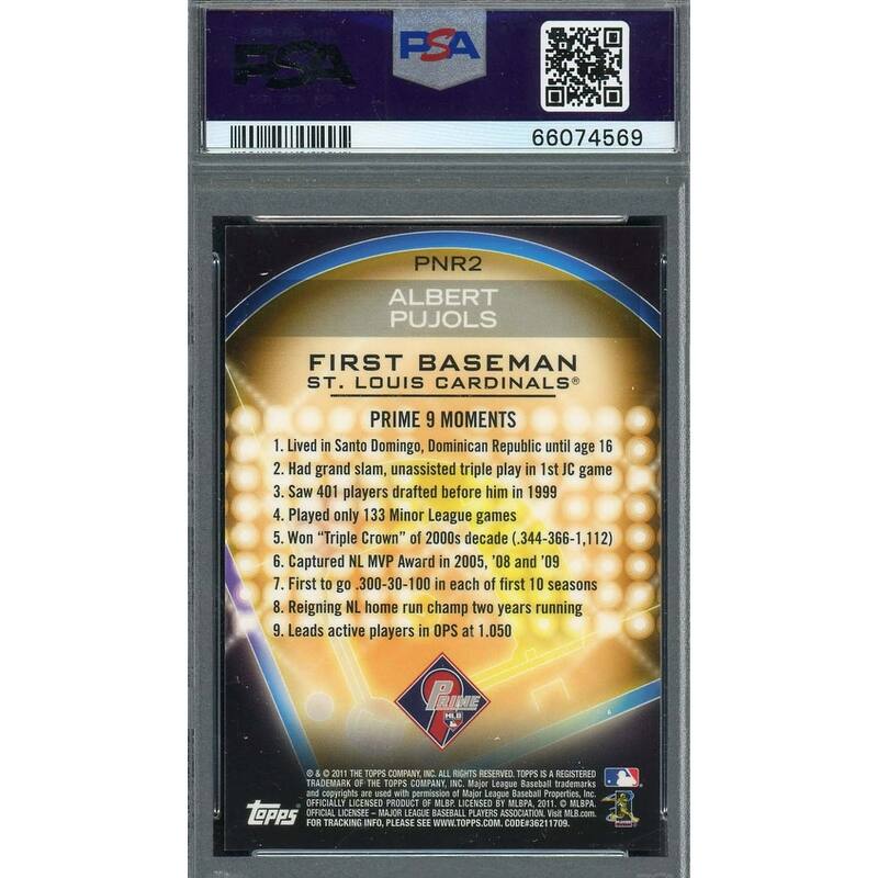 Albert Pujols 2011 Topps Prime 9 Baseball Card #PNR2 Graded PSA 10 - 8'6" x 11'6"