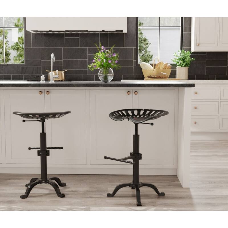 Adjustable Iron Tractor Seat Barstool