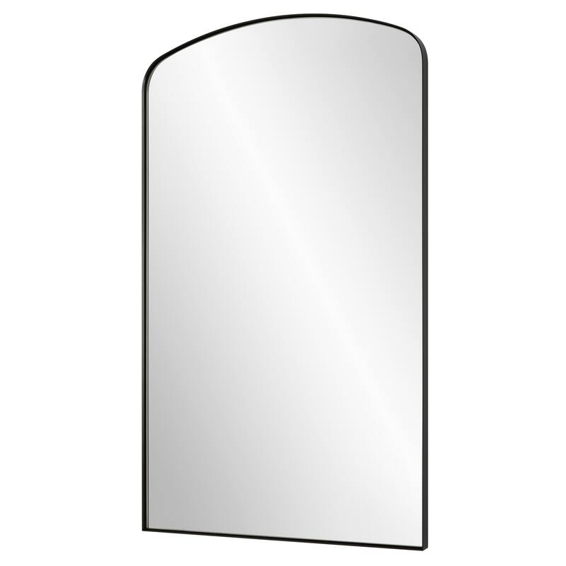 Arched Rectangular Frame Wall Mirror - 40" - Black
