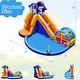 preview thumbnail 4 of 9, Inflatable Bouncy House with Slide and Splash Pool without Blower - 14' x 10' x 8.5'