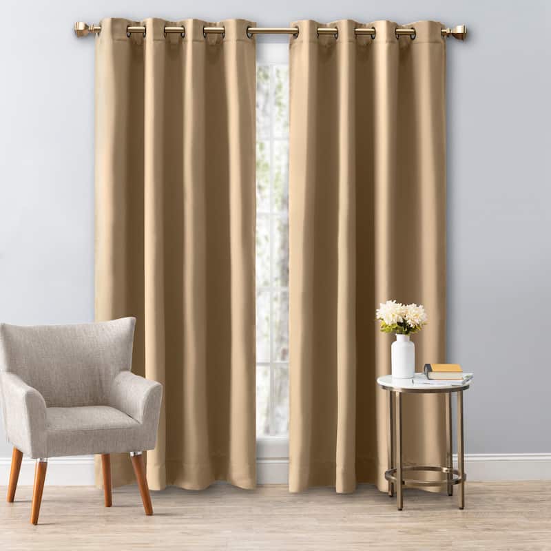 Ultimate Black Out Grommet Curtain Pair - 56 x 63 - Sand