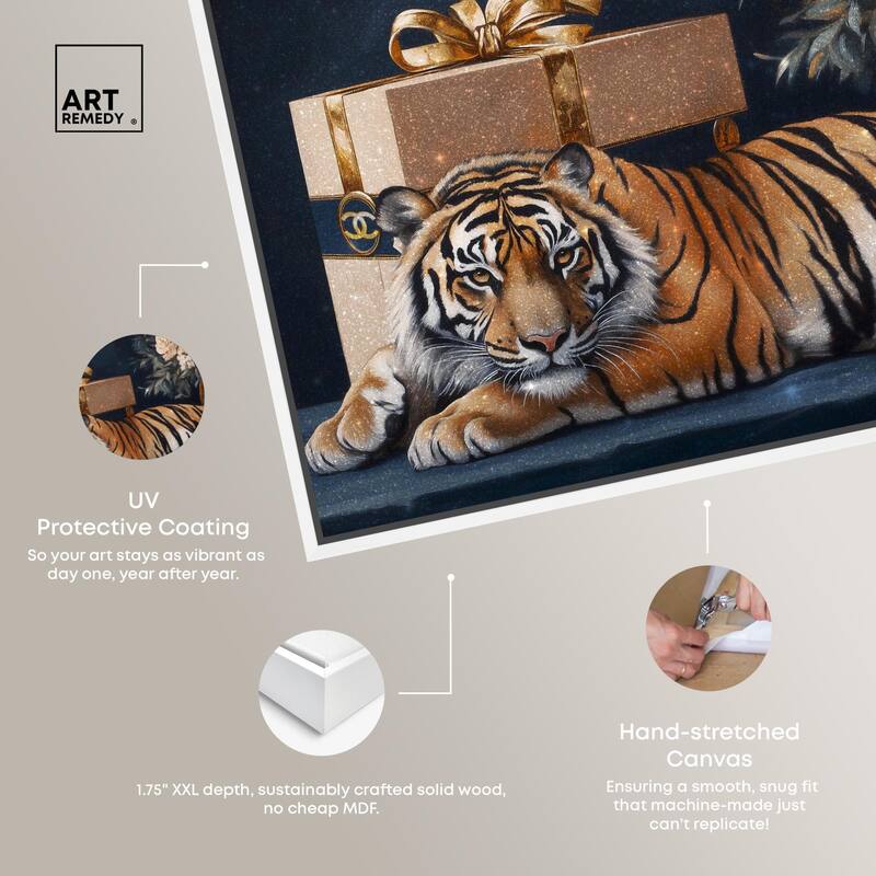 Tiger Glam Gift Boxes Canvas by Art Remedy