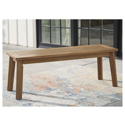 Janiyah Light Brown Bench - 47"W x 16"D x 17"H