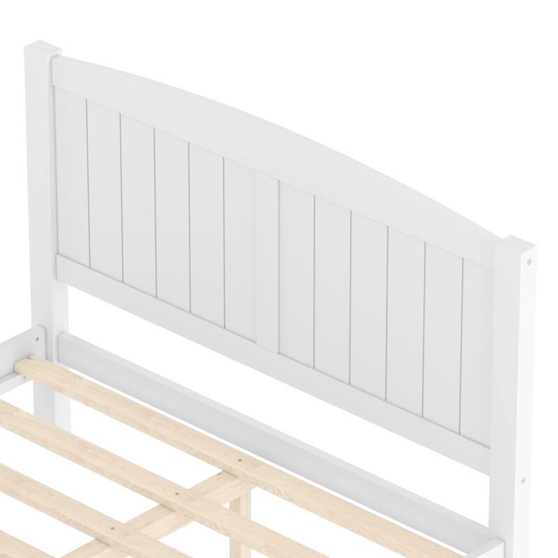 Minimalist Platform Bed with Solid Wood Frame and Strong Support Slats