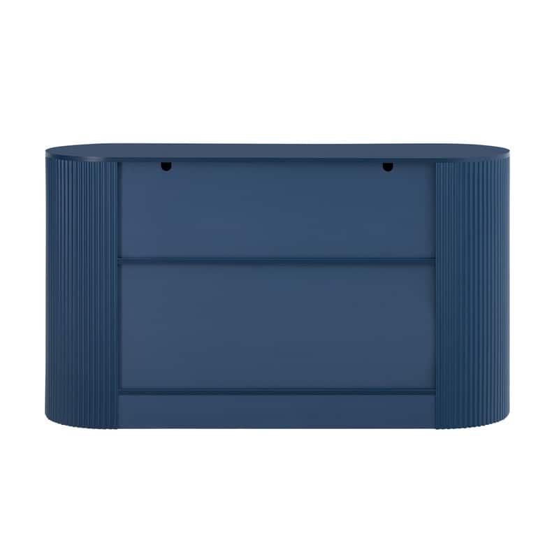 Modern 55.1" Sideboard Buffet Cabinet with 2 Curved Side Door and 2 Drawers for Living Room and Dining Area