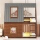 preview thumbnail 1 of 26, Twin Size House Bunk Bed with Roof,Build-In Ladder and Windows,Farmhouse Style Oak+Smoky Grey