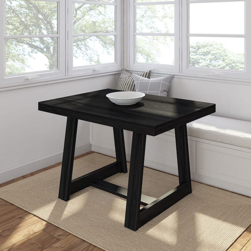 Plank and Beam Classic Dining Table - 48" - Black Wirebrush
