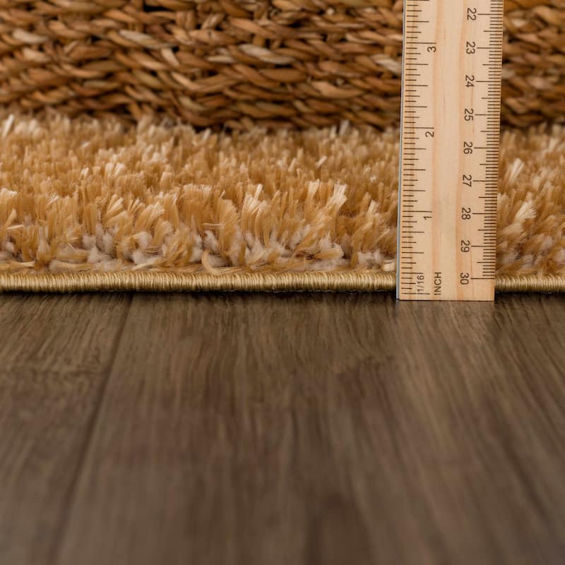 Hauteloom Heavenly Solid Shag Shaggy High Pile Area Rug
