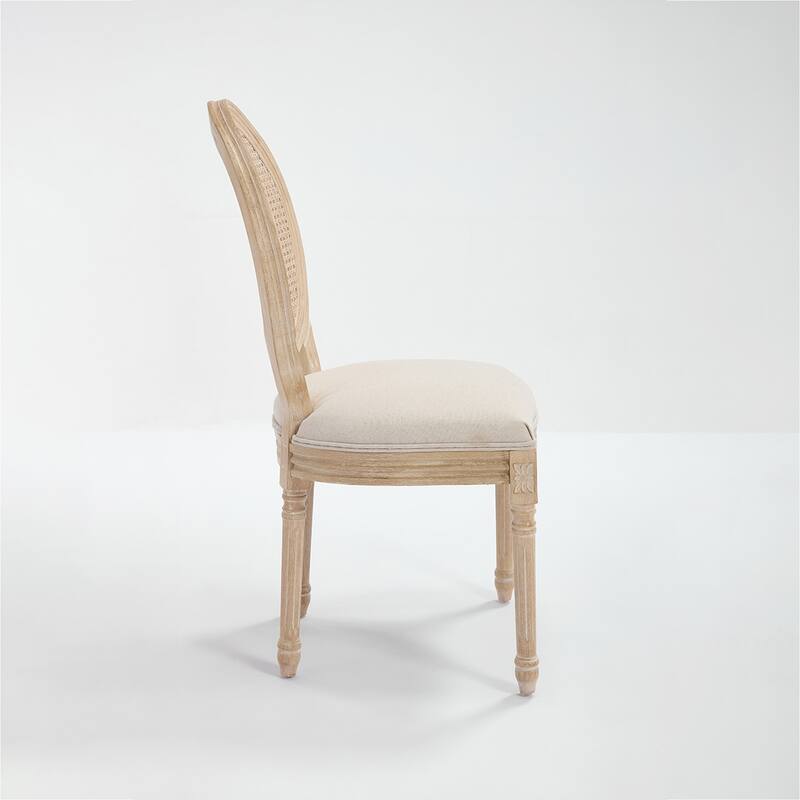 2PCS Rattan Wood Dining Chair