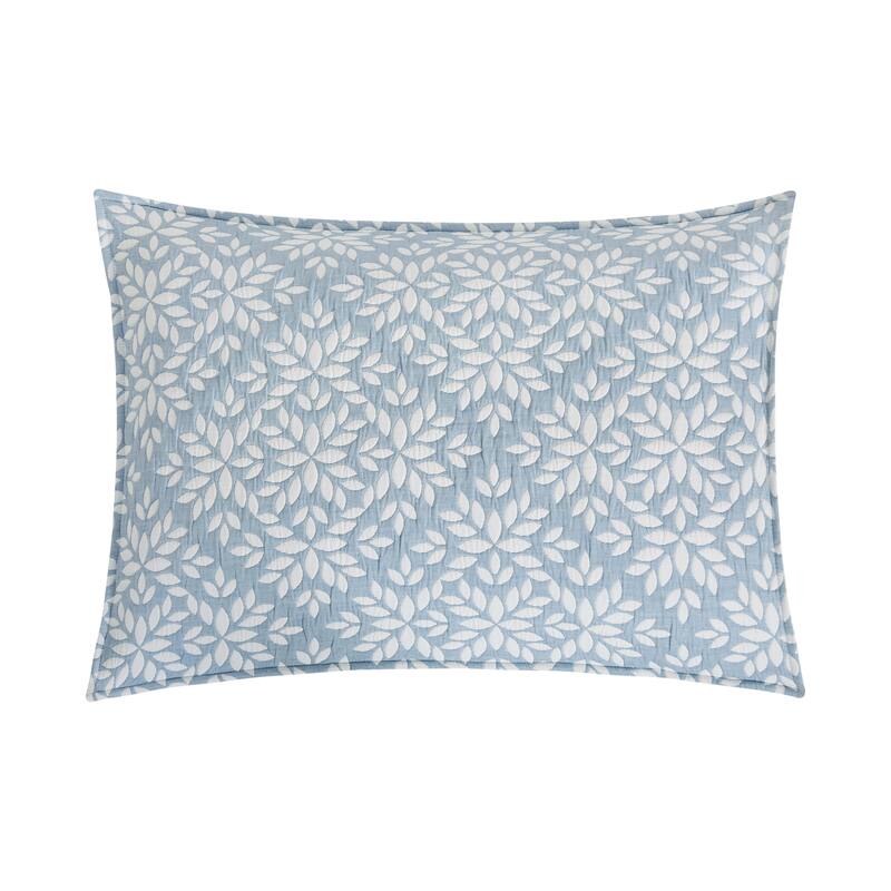 Jacquard Leaves Reversible Quilt Set