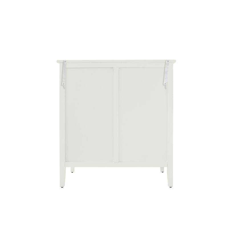 3-Drawer Cabinet with Hollow-Carved Design and Metal Handles