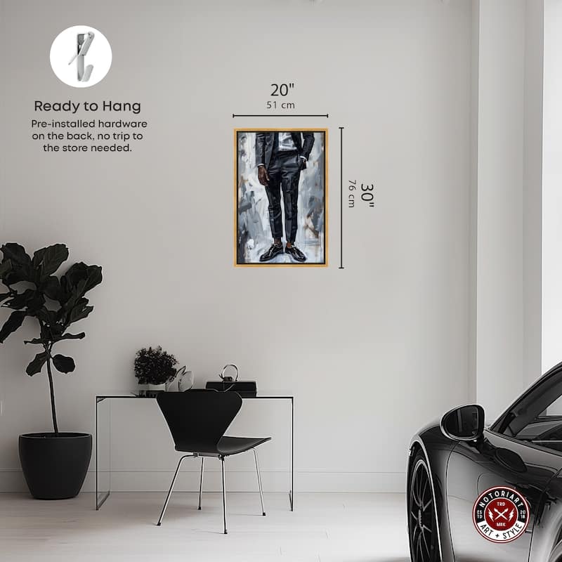 Notoriart Man Of Style Framed Men Style 1 Piece Canvas Wall Art