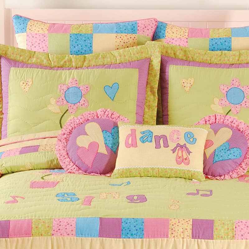 Dance, Laugh, Sing Full/Queen Quilt 100% Cotton Lightweight Machine Washable Reversible Bedspread Coverlet